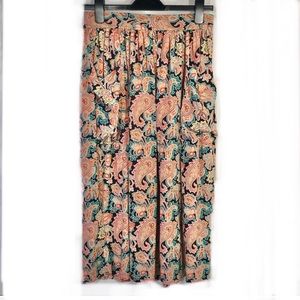 Vintage Etro silk pleated paisley long sk…